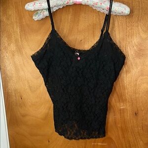 Vintage 90s Secret Treasures Black Lace Camisole Top, Cami Top, size large